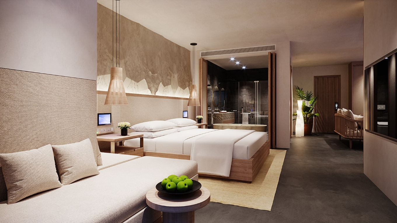 The interior space of the C4 tourist apartment and hotel block won the gold award in the resort apartment interior design category. Photo: LMP Design